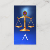 宝石はかりで測石モノグラムブルーの法律金ゴールド 名刺 (裏面)