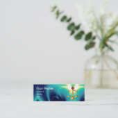 宝石はかりで測石モノグラム法金ゴールド スキニー名刺 (スタンド正面)