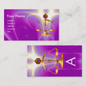 宝石はかりで測石モノグラム法金ゴールド 名刺 (正面/裏面)