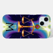 宝石はかりで測石モノグラム法金ゴールド Case-Mate iPhoneケース (裏面 (横))