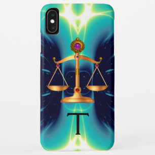 宝石はかりで測石モノグラム法金ゴールド iPhone XS MAXケース