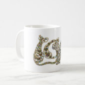 宝石をちりばめた色彩で猫を愛する コーヒーマグカップ (正面左)