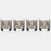 宝石をちりばめた花模様 ウイスキーグラス (右)