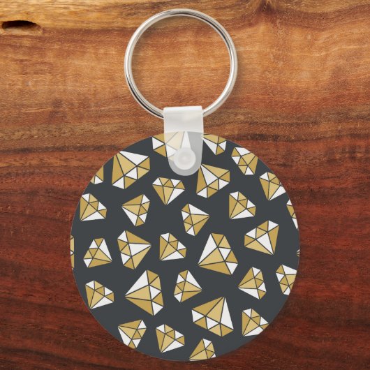 宝石をテーマにしたヴィンテージシームレスなパターン。 キーホルダー (裏面)