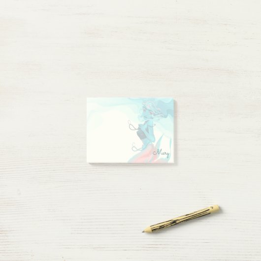 宝石を付けたマーメイド4x3 ポストイット (デスク上)