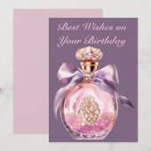 宝石を付けた香水ボトル シーズンカード (正面/裏面)