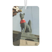 宝石を口に入れたキツネキツネ(キツネ) カーエアーフレッシュナー (裏面)