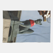 宝石を口に入れたキツネキツネ(キツネ) キッチンタオル (横)