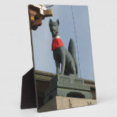 宝石を口に入れたキツネキツネ(キツネ) フォトプラーク (側面)