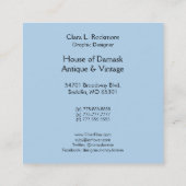 宝石を持つアールデコの女性- BIANCA: ブルー・マンデー スクエア名刺 (裏面)