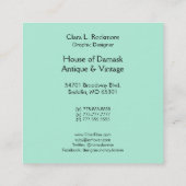 宝石を持つアールデコの女性- BIANCA: ヴィンテージの夏 スクエア名刺 (裏面)