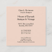 宝石を持つアールデコの女性- BIANCA: 旧式な秋 スクエア名刺 (裏面)