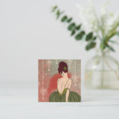 宝石を持つアールデコの女性- BIANCA: 旧式な秋 スクエア名刺 (スタンド正面)