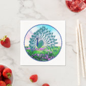 宝石を飾った孔雀 スタンダードカクテルナプキン (インサイチュ)