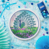 宝石を飾った孔雀 ペーパープレート (パーティー)