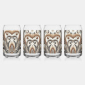 宝石を飾った花柄 ガラス缶 (左)