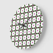 宝石アート、紫と緑 ラージ壁時計 (傾斜)