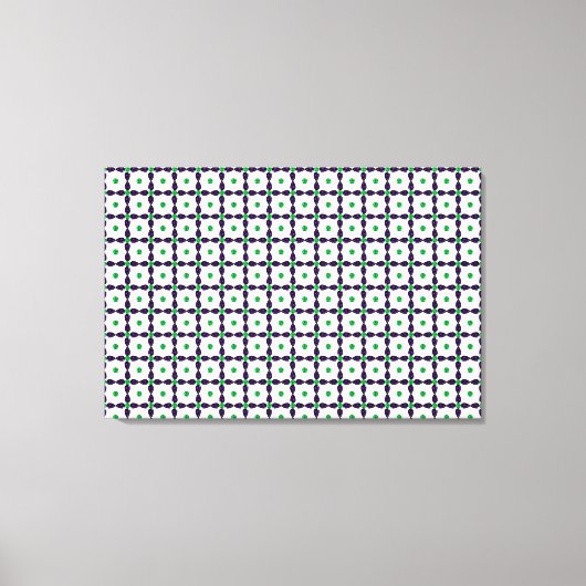 宝石アート、緑と紫 キャンバスプリント (正面)