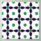 宝石アート、緑と紫 ポスター (正面)