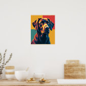 宝石ア自然ートポップ・アートのラブラドールヘッドショット ポスター (キッチン)