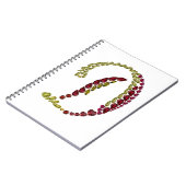 宝石イニシャル文字D ノートブック (左側)