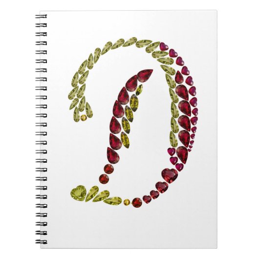 宝石イニシャル文字D ノートブック (正面)