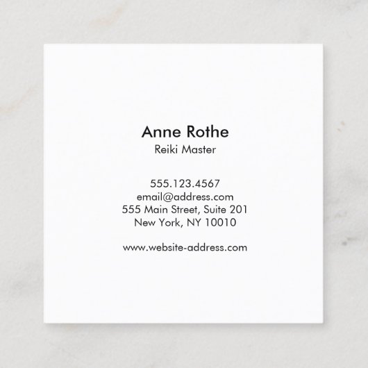 宝石エネルギー結晶ヒーラー スクエア名刺 (裏面)