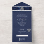 宝石エレガント付きスノーフレーク2オールインワン招待状 オールインワン招待状 (内側)