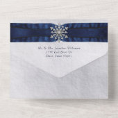 宝石エレガント飾りの雪片 オールインワン招待状 (裏面)