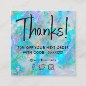 宝石オパールインスパイアテクスチャ割引カード スクエア名刺 (正面)