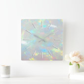 宝石オパール写真 スクエア壁時計 (ホーム)