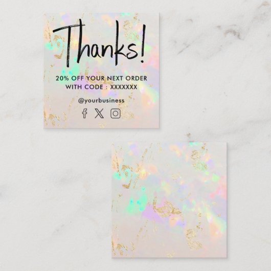 宝石オパール割引カード スクエア名刺 (正面/裏面)