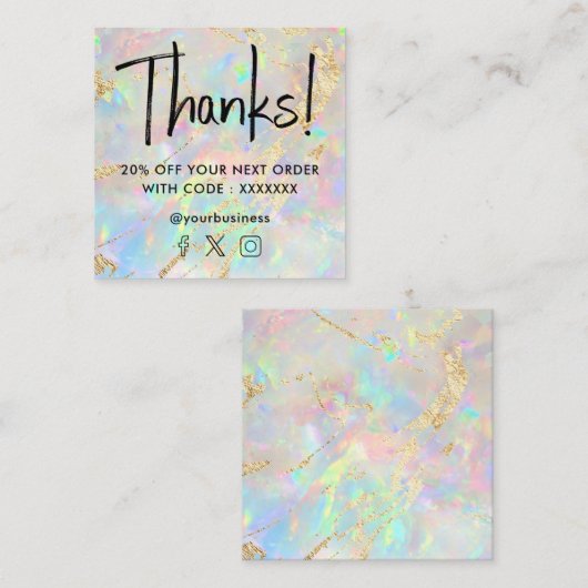 宝石オパール割引カード スクエア名刺 (正面/裏面)