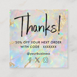 宝石オパール割引カード スクエア名刺