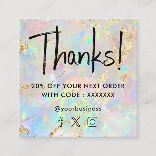 宝石オパール割引カード スクエア名刺 (正面)