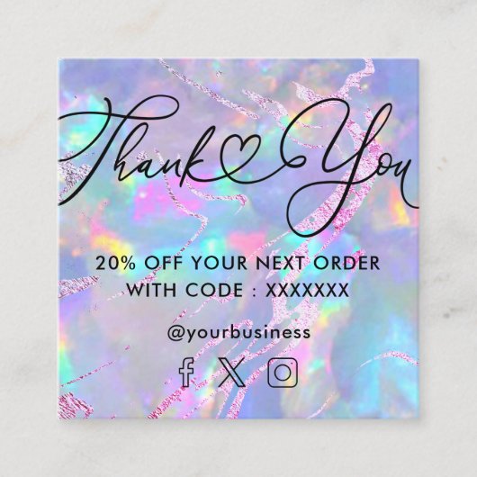 宝石オパール スクエア名刺 (正面)