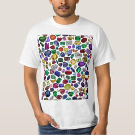 宝石カラフルとダイヤモンドのパターン Tシャツ