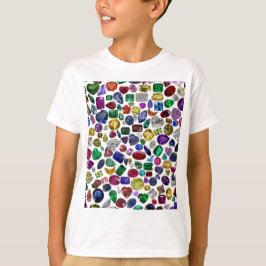 宝石カラフルとダイヤモンドのパターン Tシャツ
