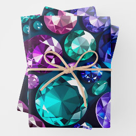 宝石カラフルアートラッピング紙シート ラッピングペーパーシート