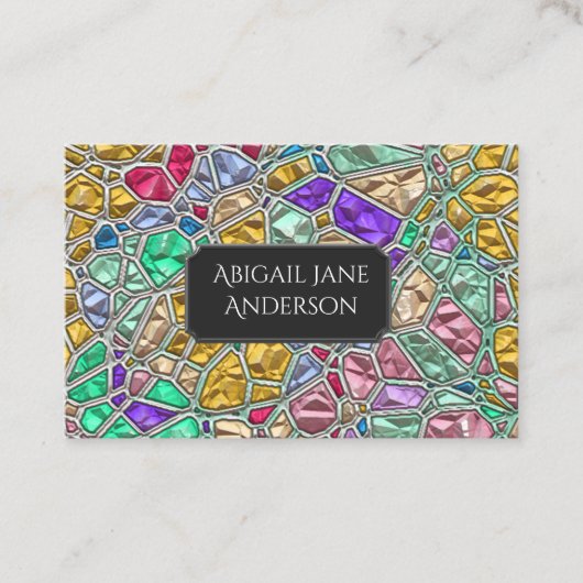 宝石カラフルガラスカスタマイズ – 色の選択 名刺 (正面)