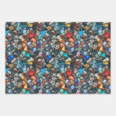 宝石カラフル及び鉱物の複雑な模様 ラッピングペーパーシート (正面3)