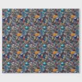 宝石カラフル及び鉱物の複雑な模様 ラッピングペーパー (フラット)