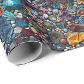 宝石カラフル及び鉱物の複雑な模様 ラッピングペーパー (ロールコーナー)