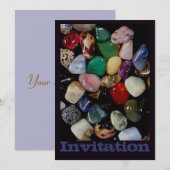 宝石カラフル石 招待状 (正面/裏面)