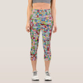 宝石カラフル結晶クラスター列 カプリレギンス (正面)