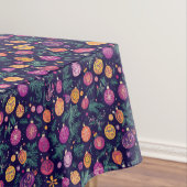 宝石カラフル調色クリスマスライトとオーナメント テーブルクロス (インサイチュ)