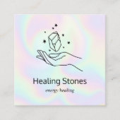 宝石クリスタルチャクラヒーラー スクエア名刺 (正面)