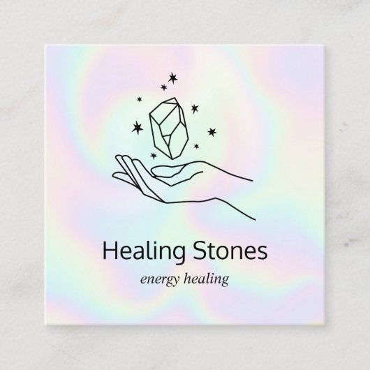 宝石クリスタルチャクラヒーラー スクエア名刺 (正面)