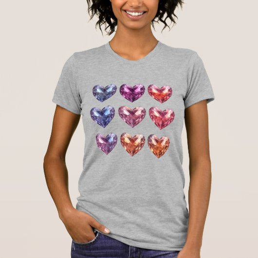 宝石クリスタルハート Tシャツ (正面)