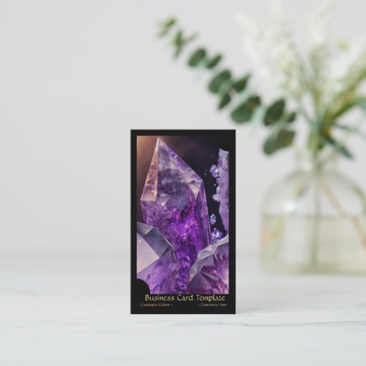 宝石クリスタルヒーリングアメジスト 名刺 (スタンド正面)